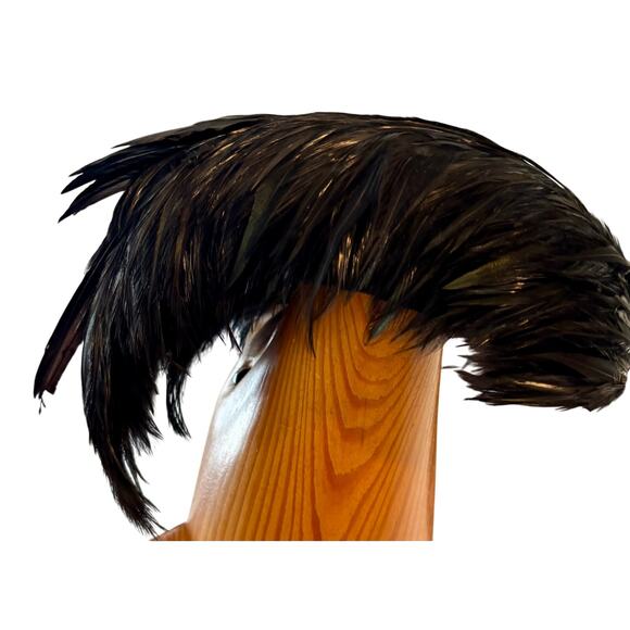 The Hat Box Black Feather Vintage Hat Fascinator Head Piece 50\'s 60\'s 6\
